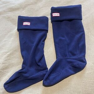 Hunter Women's Original Tall Fleece Welly Navy Socks Size M/L Shoe Size 8-10